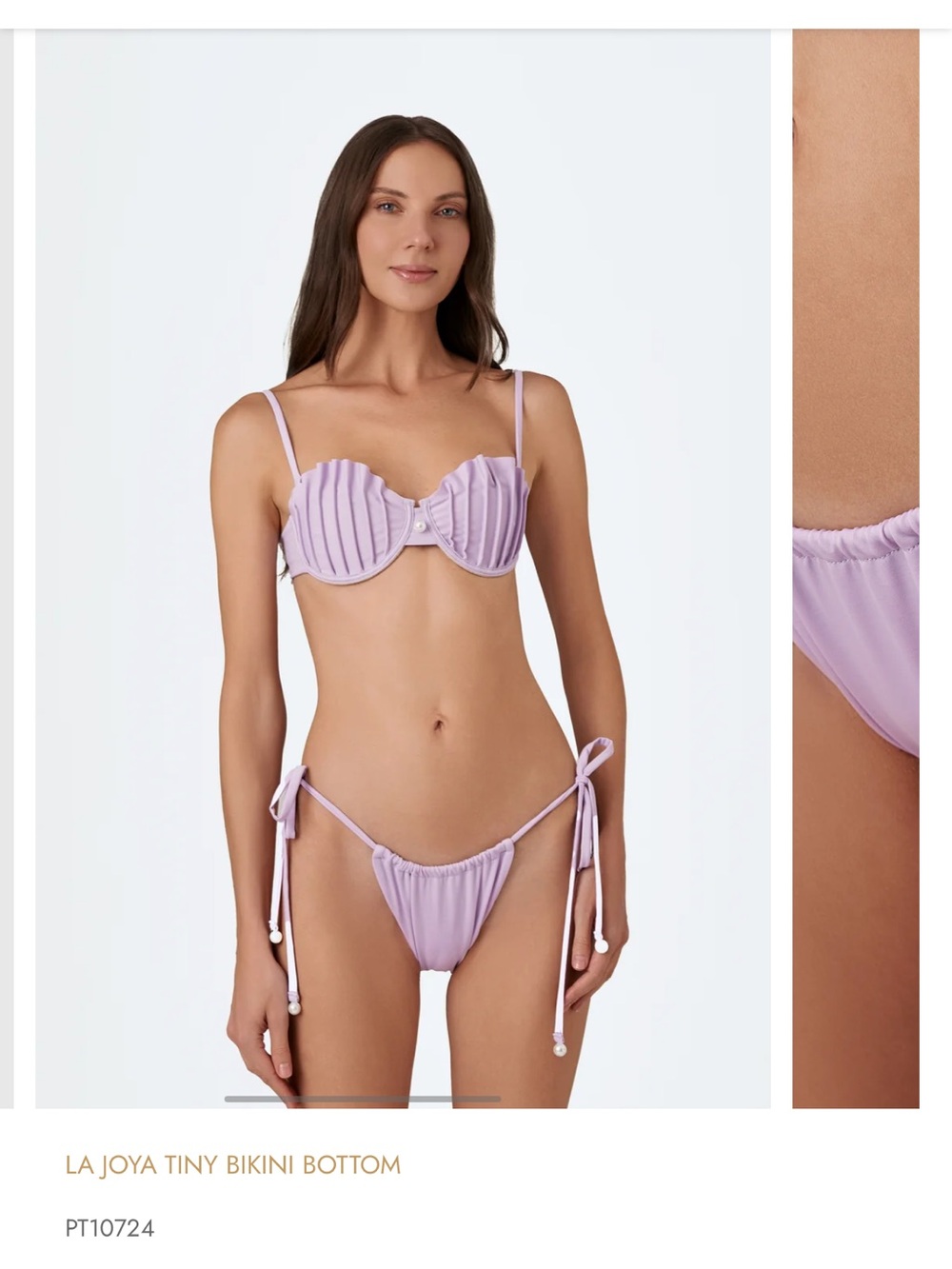 La Joya Lilac Ruched Tiny Bikini Set - La Joya